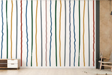 Load image into Gallery viewer, Stripe Watercolor Wall Mural – Stripe Peel stick decor Stripe wall decal, Stripe art Kids Room or Nursery 1018RS