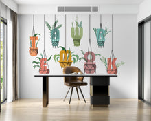 Load image into Gallery viewer, Teamwork Hanging Plants wall vinyl sticker decal, Office Plants wall decoration, Flower plant wall decal, Office wall decor 1019RS