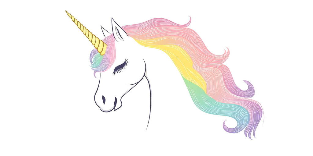 Kawaii Unicorn Wall Decal For Nursery Or Kids Room, Pastel Rainbow Unicorn Head Wall Sticker, Cute Fantasy Baby Room Wall Art