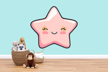 Load image into Gallery viewer, Kawaii Star Wall Decal For Nursery Or Kids Room, Cute Smiling Star Wall Sticker, Pastel Baby Room Wall Art, Peel And Stick Decor