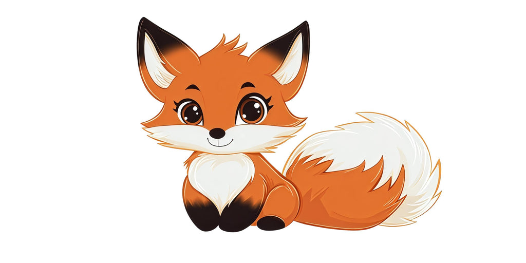 Kawaii Fox Wall Decal For Nursery Or Kids Room, Cute Cartoon Fox Wall Sticker, Woodland Animal Nursery Wall Art, Peel And Stick Decor