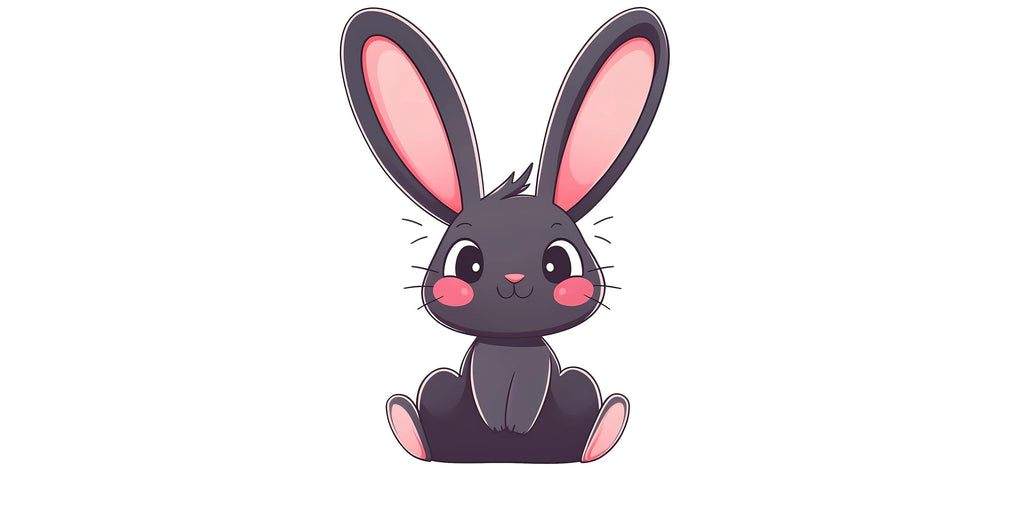 Kawaii Bunny Wall Decal For Nursery, Cute Rabbit Wall Sticker, Baby Room Wall Art, Neutral Kids Decor, Peel And Stick Wall Decal