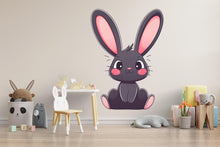 Load image into Gallery viewer, Kawaii Bunny Wall Decal For Nursery, Cute Rabbit Wall Sticker, Baby Room Wall Art, Neutral Kids Decor, Peel And Stick Wall Decal