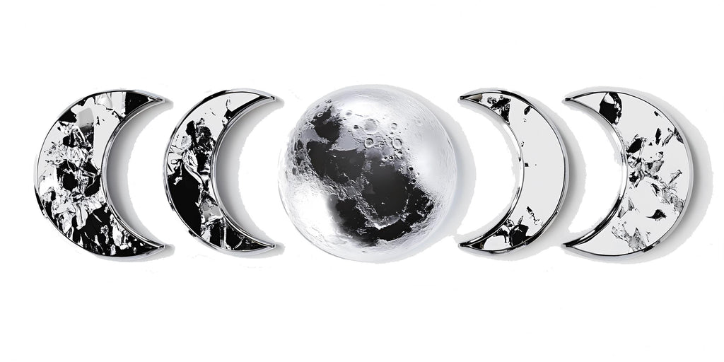 Black Marble Moon Phase Wall Decal • Lunar Cycle Sticker • Modern Moon Mural for Bedroom • Aesthetic Wall Art • Space & Boho Home Decor