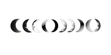 Load image into Gallery viewer, Moon Phases Wall Decal • Modern Minimalist Lunar Cycle Sticker • Boho Bedroom Wall Art • Celestial Decor for Meditation Room • Moon Wall