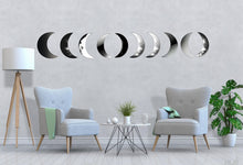 Load image into Gallery viewer, Moon Phases Wall Decal • Modern Minimalist Lunar Cycle Sticker • Boho Bedroom Wall Art • Celestial Decor for Meditation Room • Moon Wall