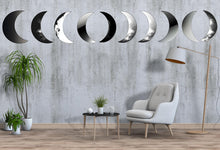 Load image into Gallery viewer, Moon Phases Wall Decal • Modern Minimalist Lunar Cycle Sticker • Boho Bedroom Wall Art • Celestial Decor for Meditation Room • Moon Wall