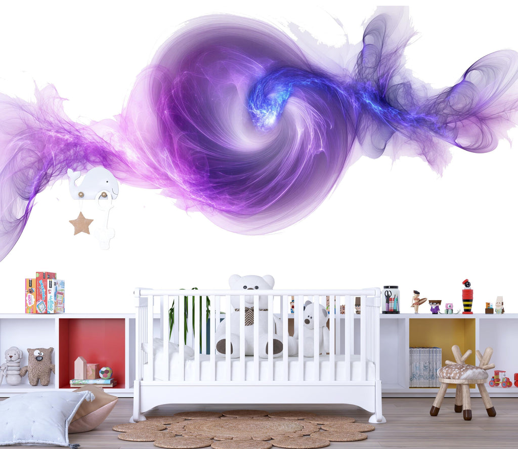 Purple Cosmic Swirl Wall Decal | Galaxy Wall Sticker for Bedroom, Nursery, Playroom | Space Theme Kids Room Decor | Removable Vinyl Wall Art