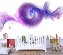 Load image into Gallery viewer, Purple Cosmic Swirl Wall Decal | Galaxy Wall Sticker for Bedroom, Nursery, Playroom | Space Theme Kids Room Decor | Removable Vinyl Wall Art