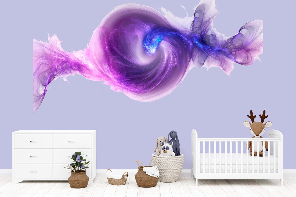 Purple Cosmic Swirl Wall Decal | Galaxy Wall Sticker for Bedroom, Nursery, Playroom | Space Theme Kids Room Decor | Removable Vinyl Wall Art