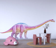 Load image into Gallery viewer, Rainbow Brachiosaurus Dinosaur Wall Decal for Kids Room | Large Dino Nursery Wall Sticker | Colorful Removable Dinosaur Mural for Boy Girl