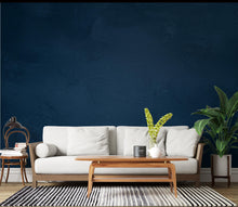 Load image into Gallery viewer, Navy Blue Concrete Wallpaper Mural – Dark Blue Textured Wall, Slate &amp; Ink Blue Cloudy Gradient, Modern Moody Interior Wall Art 203DE
