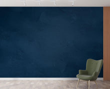 Load image into Gallery viewer, Navy Blue Concrete Wallpaper Mural – Dark Blue Textured Wall, Slate &amp; Ink Blue Cloudy Gradient, Modern Moody Interior Wall Art 203DE