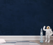 Load image into Gallery viewer, Navy Blue Concrete Wallpaper Mural – Dark Blue Textured Wall, Slate &amp; Ink Blue Cloudy Gradient, Modern Moody Interior Wall Art 204DE