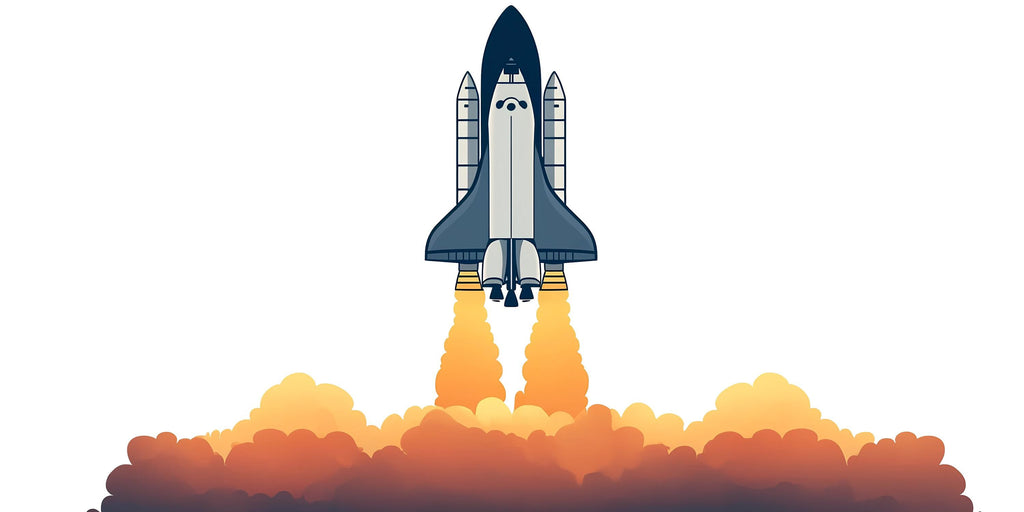 Cute Rocket Ship Wall Decal for Nursery | Space Shuttle Sticker for Kids Room | Removable Space Theme Mural | Boys Bedroom Decor | Playroom