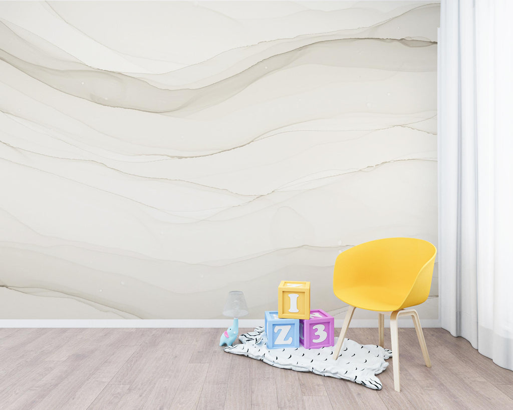 Beige Concrete Wallpaper Mural, Warm Sand Polished Concrete Wall, Minimalist Textured Mural in Taupe Greige, Modern Luxury Wall Decor 208DE