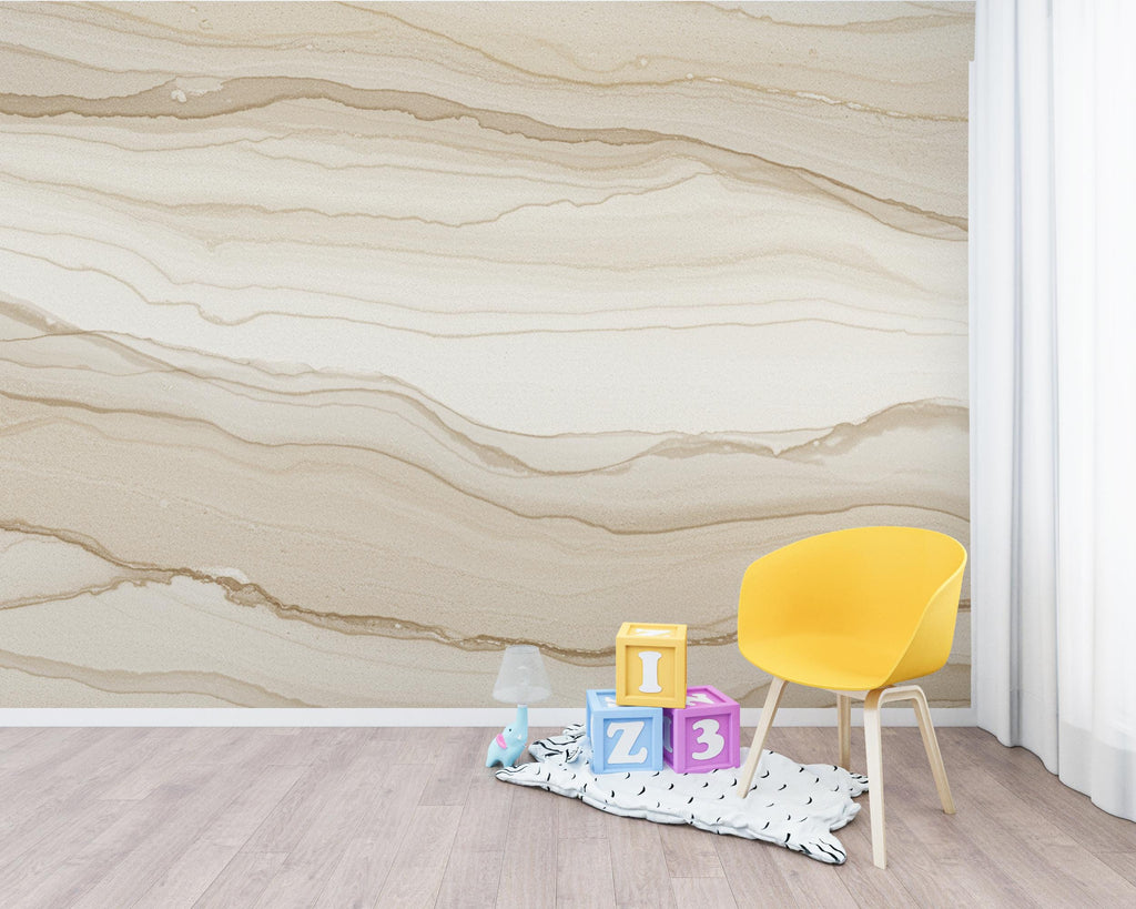 Beige Concrete Wallpaper Mural, Warm Sand Polished Concrete Wall, Minimalist Textured Mural in Taupe Greige, Modern Luxury Wall Decor 209DE