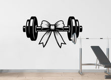 Load image into Gallery viewer, Gym Ribbon Girl Wall Decal Power fitness Women Squat Decor Workout Art Vinyl Wall Stickers Bedroom 210DE