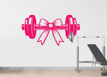 Load image into Gallery viewer, Gym Ribbon Girl Wall Decal Power fitness Women Squat Decor Workout Art Vinyl Wall Stickers Bedroom 210DE
