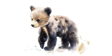 Load image into Gallery viewer, Baby Bear Wall Decal Watercolor Nursery Sticker | Woodland Animal Wall Art for Baby Room | Removable Kids Room Decor