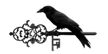 Load image into Gallery viewer, Gothic Raven Wall Decal With Antique Key, Dark Fantasy Wall Sticker, Raven Wall Art, Occult Home Decor, Peel And Stick Wall Decal