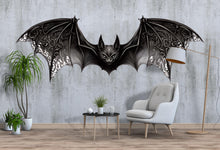 Load image into Gallery viewer, Gothic Bat Wall Decal, Dark Fantasy Bat Wall Sticker, Black Bat Wings Wall Art, Gothic Home Decor, Halloween Wall Decal