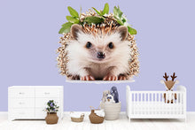 Load image into Gallery viewer, Adorable Hedgehog Wall Decal Nursery Sticker | Cute Woodland Animal Mural for Kids Room | Peel &amp; Stick Removable Vinyl | Baby Nursery Wall