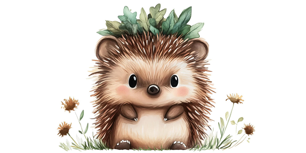 Cute Hedgehog Wall Decal for Nursery | Woodland Animal Sticker | Peel & Stick Removable Kids Room Mural | Baby Nursery Decor | Forest Theme