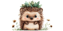 Load image into Gallery viewer, Cute Hedgehog Wall Decal for Nursery | Woodland Animal Sticker | Peel &amp; Stick Removable Kids Room Mural | Baby Nursery Decor | Forest Theme