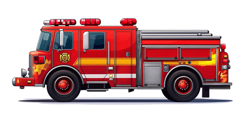 Fire Truck Wall Decal for Kids Room | Red Fire Engine Sticker | Boys Bedroom Decor | Peel & Stick Removable Mural | Vehicle Theme Wall Art