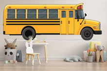 Load image into Gallery viewer, School Bus Wall Decal for Kids | Yellow Bus Wall Sticker | Classroom And Playroom Decor | Removable Peel &amp; Stick Mural | Nursery