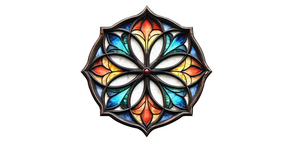 Stained Glass Mandala Wall Decal, Gothic Mandala Wall Sticker, Sacred Geometry Wall Art, Boho Gothic Wall Decor, Peel And Stick Decal