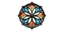Load image into Gallery viewer, Stained Glass Mandala Wall Decal, Gothic Mandala Wall Sticker, Sacred Geometry Wall Art, Boho Gothic Wall Decor, Peel And Stick Decal