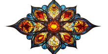 Load image into Gallery viewer, Stained Glass Mandala Wall Decal, Colorful Mandala Wall Sticker, Sacred Geometry Wall Art, Boho Statement Wall Decor, Peel And Stick Decal