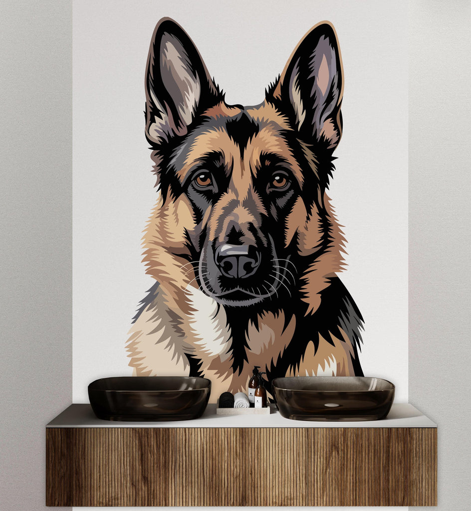 German Shepherd Dog wall decal Dog decor Dog kids Dog wall art Decal Dog Lover Animals Dog Wall Bathroom Wall Decals Vinyl 212DE