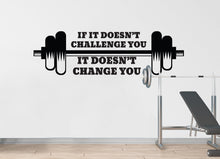 Load image into Gallery viewer, Gym Wall Decal Barbell fitness Skull Decor Workout Art Vinyl Gym Wall Stickers Bedroom Gym Workout Workout Motivation 215DE
