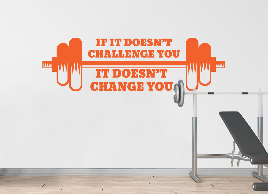 Gym Wall Decal Barbell fitness Skull Decor Workout Art Vinyl Gym Wall Stickers Bedroom Gym Workout Workout Motivation 215DE