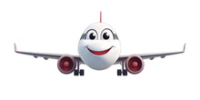 Load image into Gallery viewer, Smiling Airplane Wall Decal | Cute Plane Sticker for Kids Bedroom | Nursery Aviation Decor | Peel &amp; Stick Removable Wall Art | Playroom