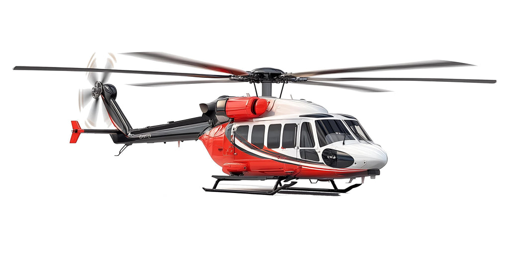 Red and Black Helicopter Wall Decal for Kids | Aviation Nursery Peel & Stick Wall Sticker | Large Removable Helicopter Mural for Boys