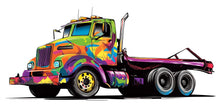 Load image into Gallery viewer, Colorful Graffiti Tow Truck Wall Decal for Kids | Bright Truck Wall Sticker for Boys Bedroom | Large Removable Peel &amp; Stick Vehicle Mural