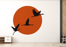 Load image into Gallery viewer, Sun Bird Wall Decal, Nursery Sunset Boho Circle Decor, Bed Arch Sticker, Hedboard Wall Decal, Wall Decal, Arch Wall Decal Sticker 1017RS