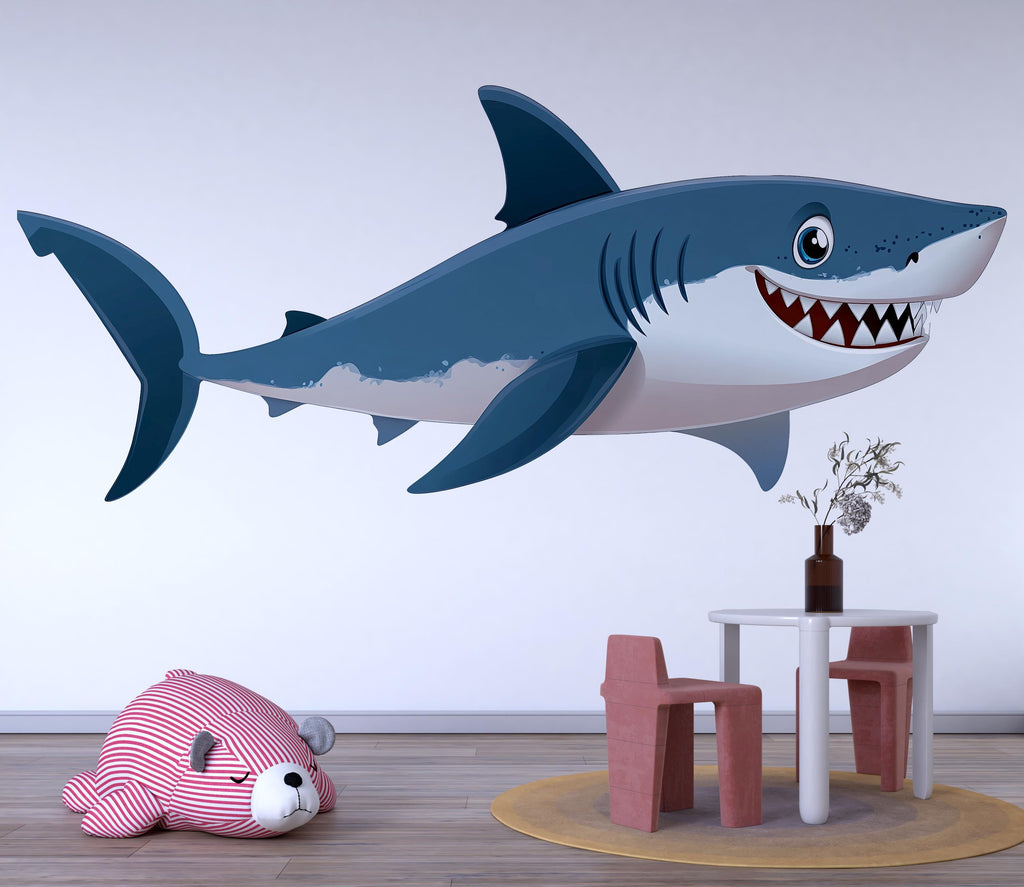 Cute Shark Wall Decal for Kids Room | Ocean Animal Sticker | Peel & Stick Nursery Wall Art | Fun Sea Creature Mural for Playroom, Bedroom