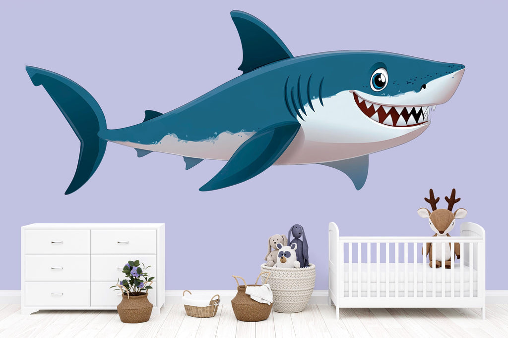 Cute Shark Wall Decal for Kids Room | Ocean Animal Sticker | Peel & Stick Nursery Wall Art | Fun Sea Creature Mural for Playroom, Bedroom
