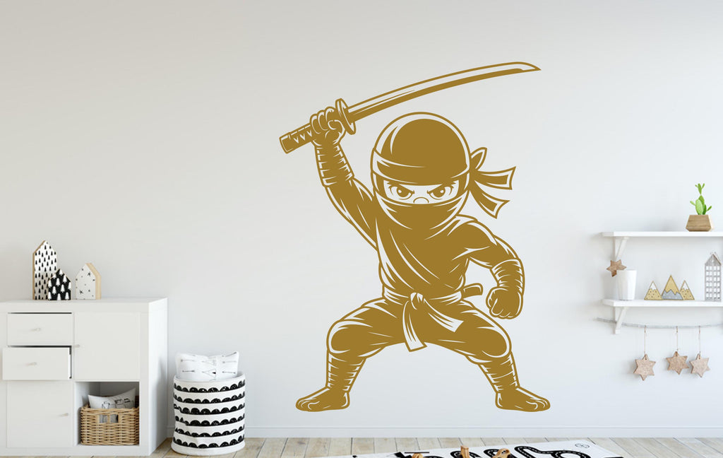 Ninja Wall Decal Ninja Art Wall Decal Sports Vinyl Ninja Gifts Kicks Wall Stickers Sport Kids Room Black Belt Judo Jiu Jitsu MMA Art 222DE