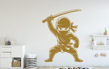 Load image into Gallery viewer, Ninja Wall Decal Ninja Art Wall Decal Sports Vinyl Ninja Gifts Kicks Wall Stickers Sport Kids Room Black Belt Judo Jiu Jitsu MMA Art 222DE