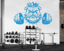 Load image into Gallery viewer, Bulldog King Gym Wall Decal Barbell fitness Dog Gym Decor Workout Art Vinyl Gym Stickers Bedroom Gym Workout 230DE
