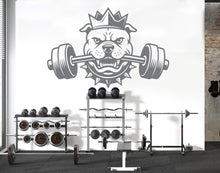 Load image into Gallery viewer, Pitbull King Gym Wall Decal Barbell fitness Dog Gym Decor Workout Art Vinyl Gym Stickers Bedroom Gym Workout 231DE