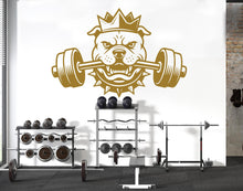 Load image into Gallery viewer, Pitbull King Gym Wall Decal Barbell fitness Dog Gym Decor Workout Art Vinyl Gym Stickers Bedroom Gym Workout 231DE