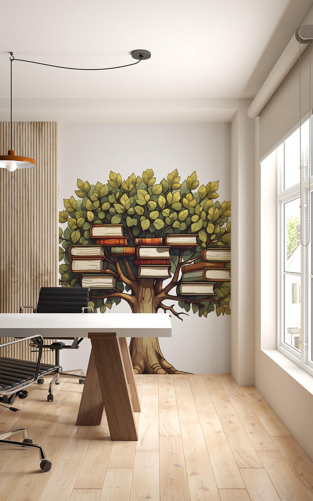 Library Tree Wall Art Decal, Office Library Wall Decal, Education Decals, Kids Reading Room, Nurseries, School, Kids Gifts, Dorm Room 713LU
