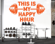 Load image into Gallery viewer, This is my Happy Hour Gym Wall Decal Barbell fitness Decor Workout Art Vinyl Gym Wall Stickers Bedroom Gym Workout Workout Motivation 234DE